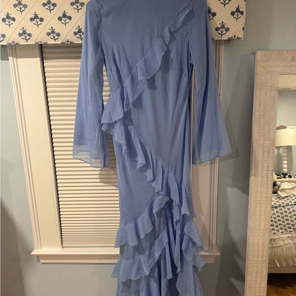 ASOS Light Blue Ruffle Maxi Dress